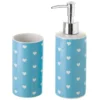 Genérico Set Bath 2 Pcs Hearts Ceramic 18X17